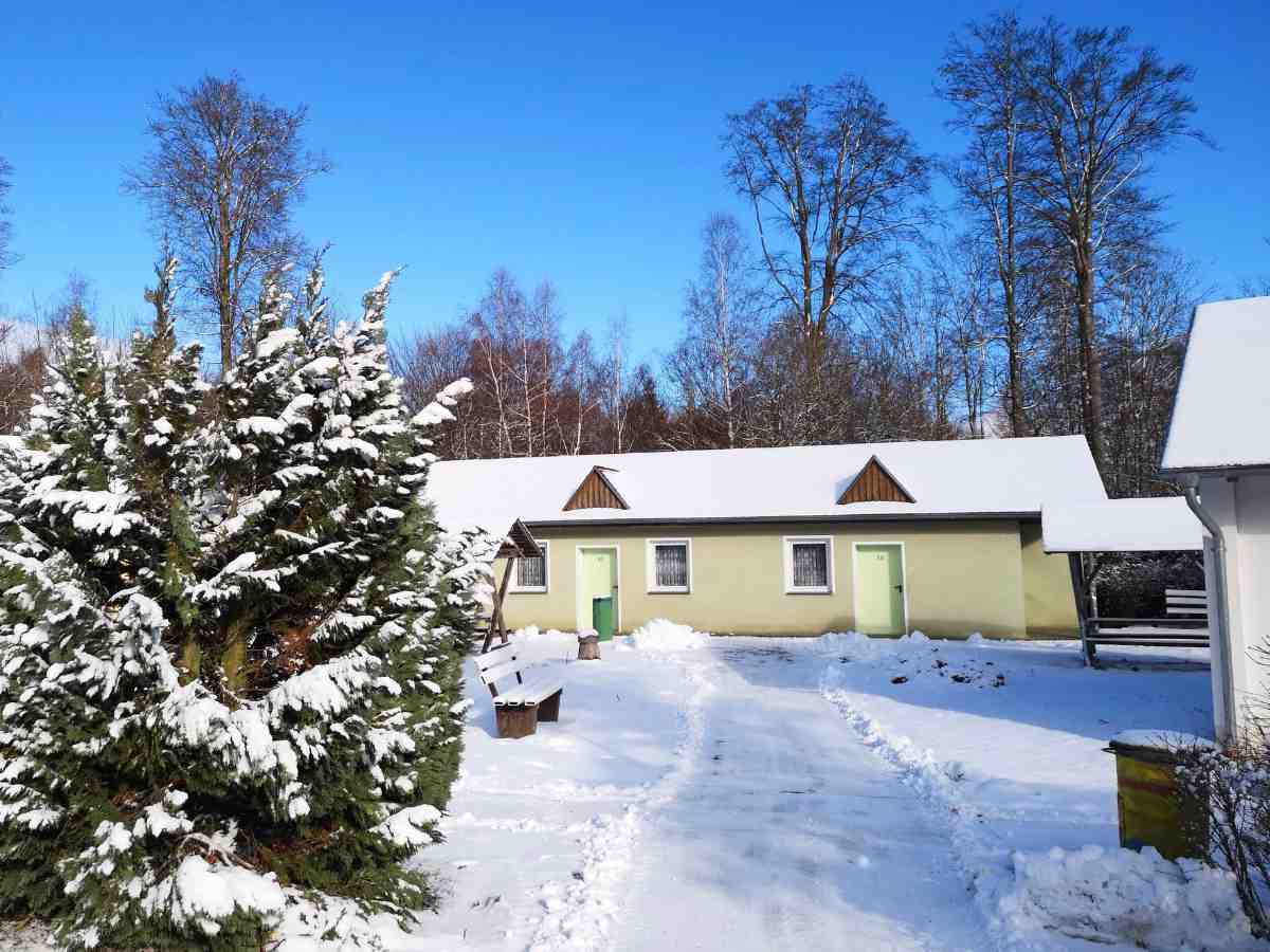 Winter in Stolberg &ndash; das Bettenhaus im Schnee